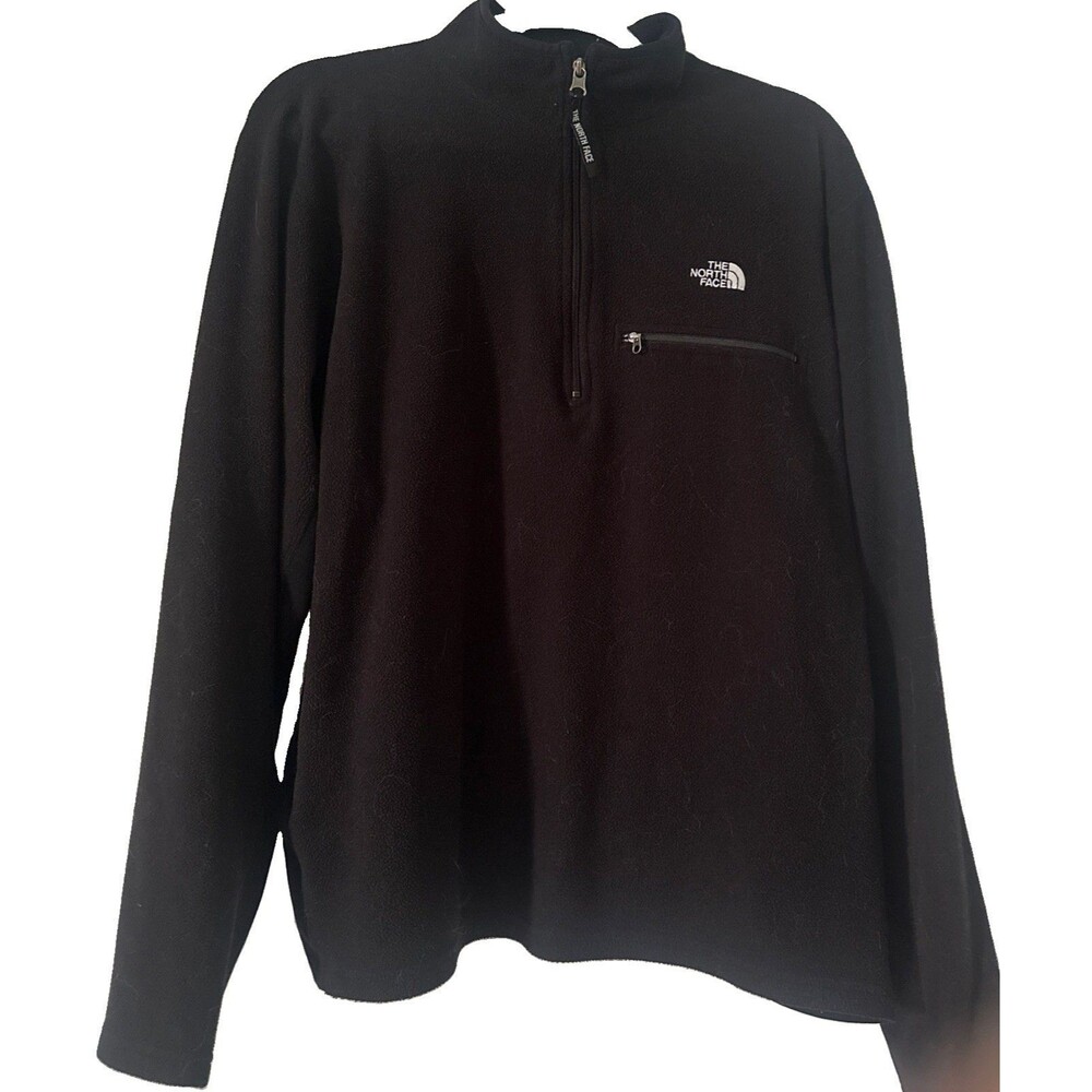 The North Face Men's L Black 1/4 Zip Fleece Mock Neck Pocket Sweatshirt